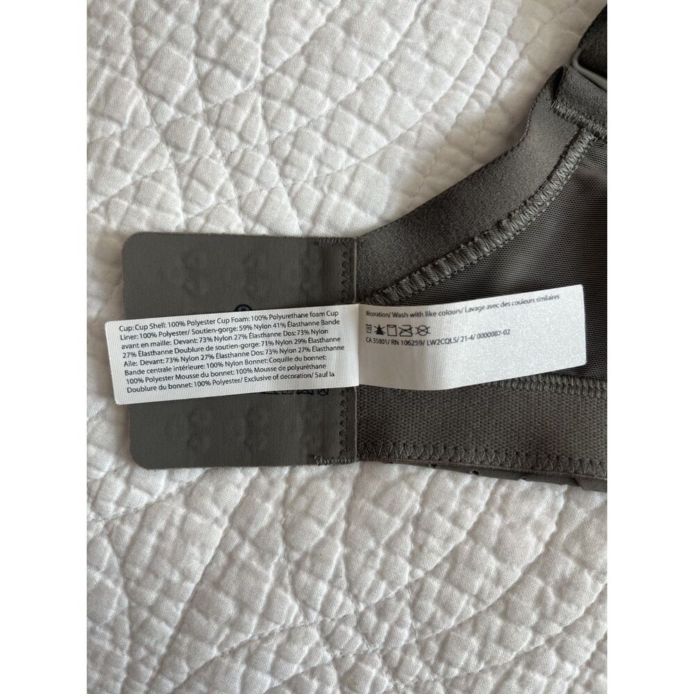 Lululemon Run Times Sports Bra 36D Gray High Impact Running Wicking Padded Strap - Picture 6 of 7
